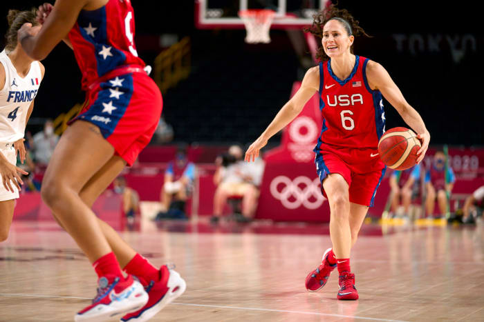 Bird, playing at age 40 in Tokyo, started all six U.S. games and dished a dazzling 5.8 assists per outing.